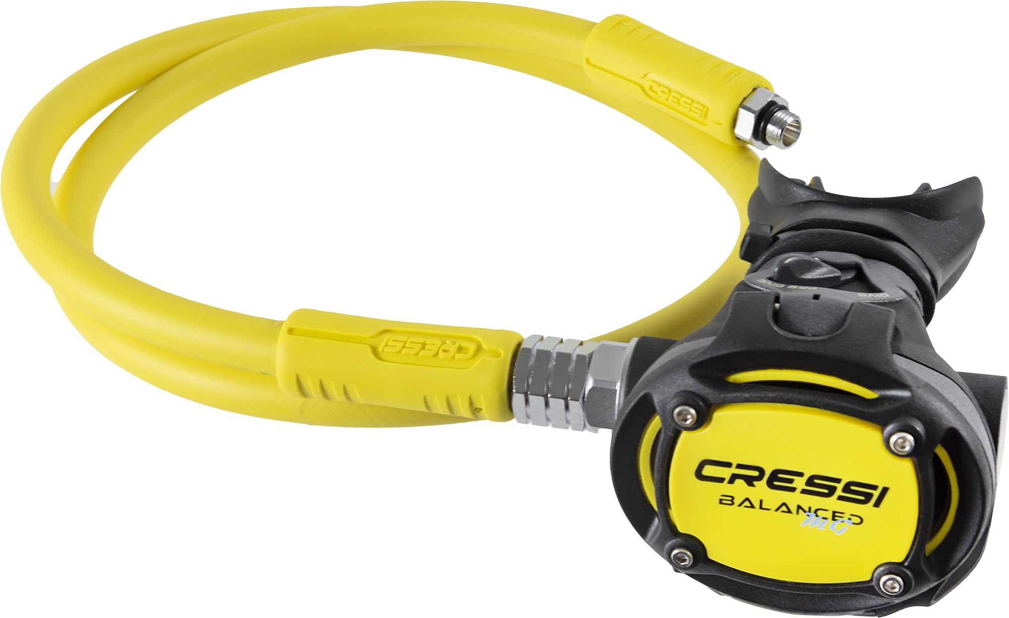 Cressi Octopus MG Balanced Snorkeling Regulator - Yellow for Scuba Diving, Freediving & Underwater Exploration
