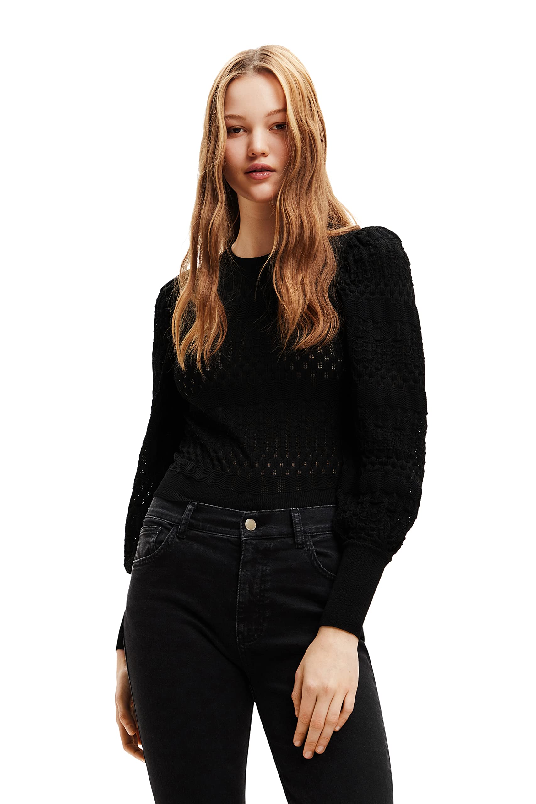 Desigual Women's Long Sleeve Knit Sweater - Soft Casual Pullover for Fall & Winter | Perfect for Office, Travel and Everyday Wear