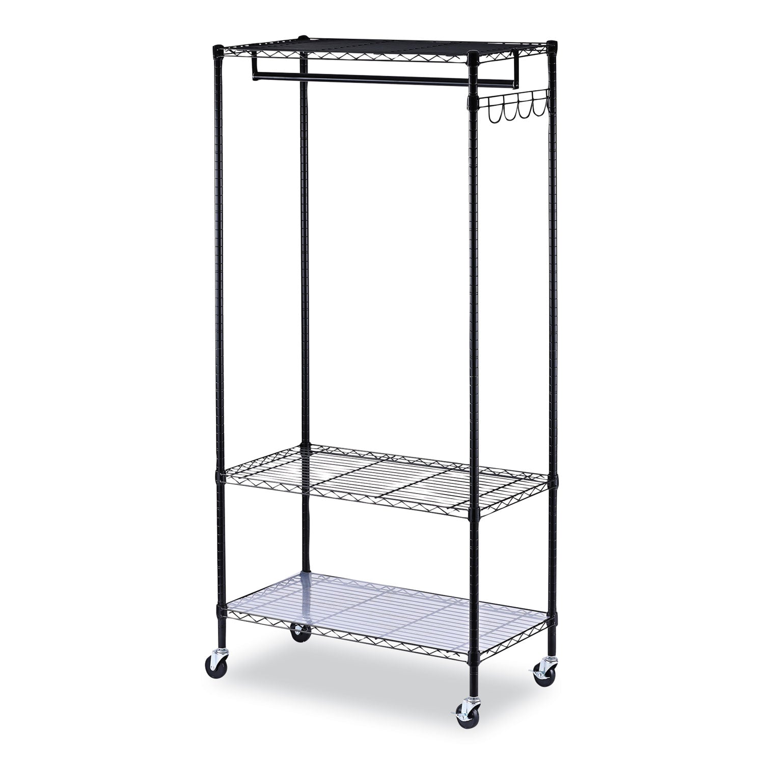 Alera® Heavy Duty Wire Shelving Garment Rack - 30 Garments Capacity, 36