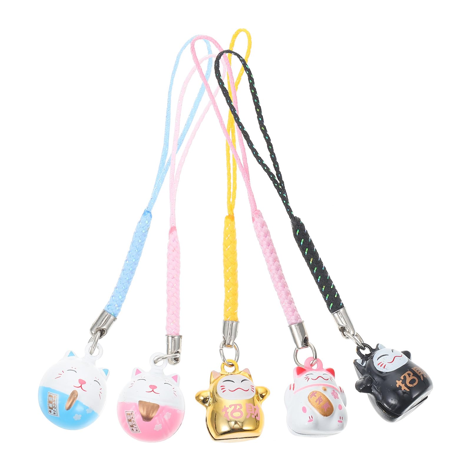 Lucky Cat Phone Charm Strap - Feng Shui Fortune Keychain for Good Luck, Cute Kawaii Phone Accessory for iPhone Samsung (Perfect Gift for Students & Office Workers)