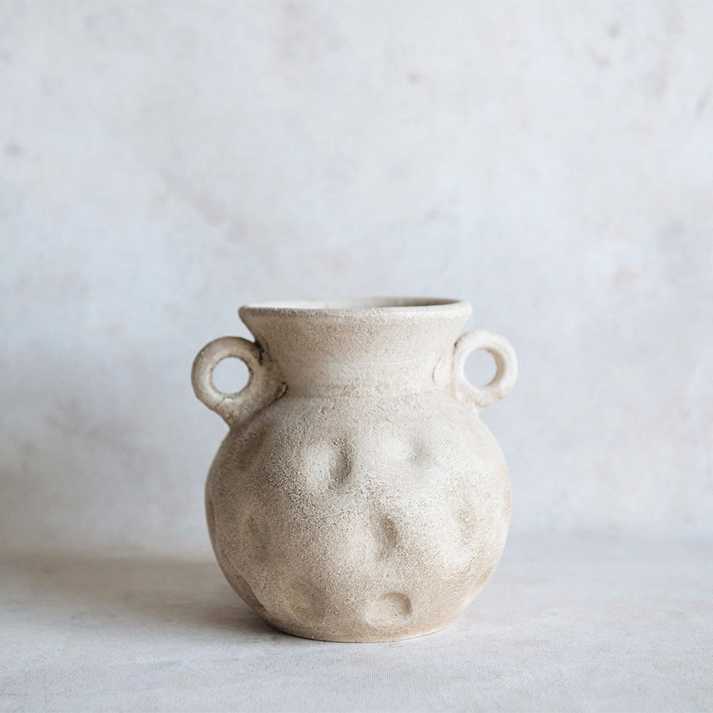 Handmade Rustic Clay Vase for Home Decor - Ceramic Flower Vase for Farmhouse, Boho & Modern Interior Design | Perfect for Living Room, Dining Table & Wedding Centerpieces