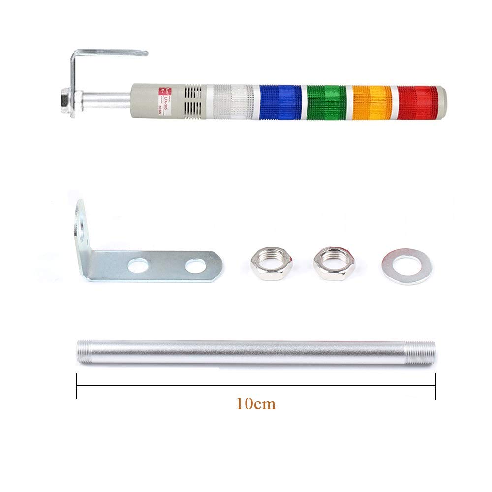 5Pcs LED Industrial Signal Tower Light with Buzzer - Multilayer Alarm Warning Lamp, Flashing & Steady LED Light for CNC Machines (110V) - Perfect for Factory Automation, Equipment Monitoring & Safety Alerts