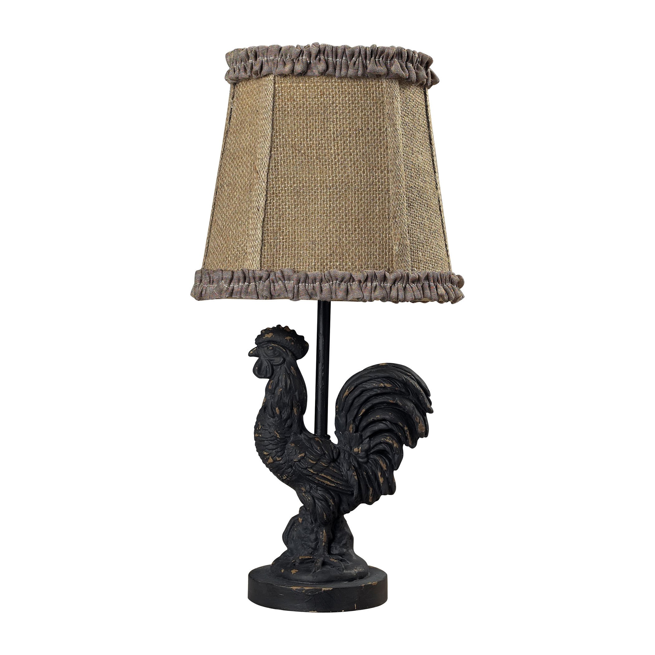 Braysford Mini Rooster Lamp in Black - Vintage Farmhouse Decor for Bedroom, Kitchen & Living Room - Perfect Night Light & Home Decoration