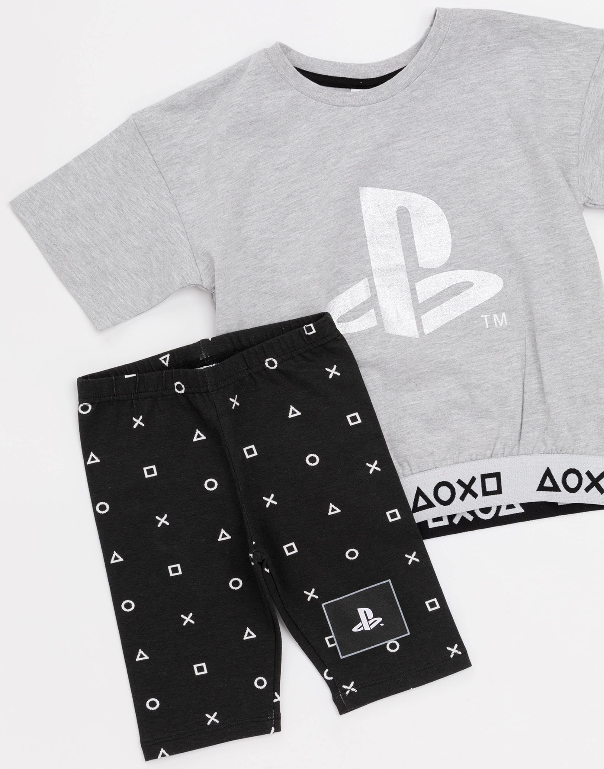 **PlayStation Pajama Set for Girls - Soft Cycle Shorts & Trousers - Sporty PJS for Gaming & Sleepovers**    *Perfect for cozy gaming nights, sleepovers, and lounging at home!*