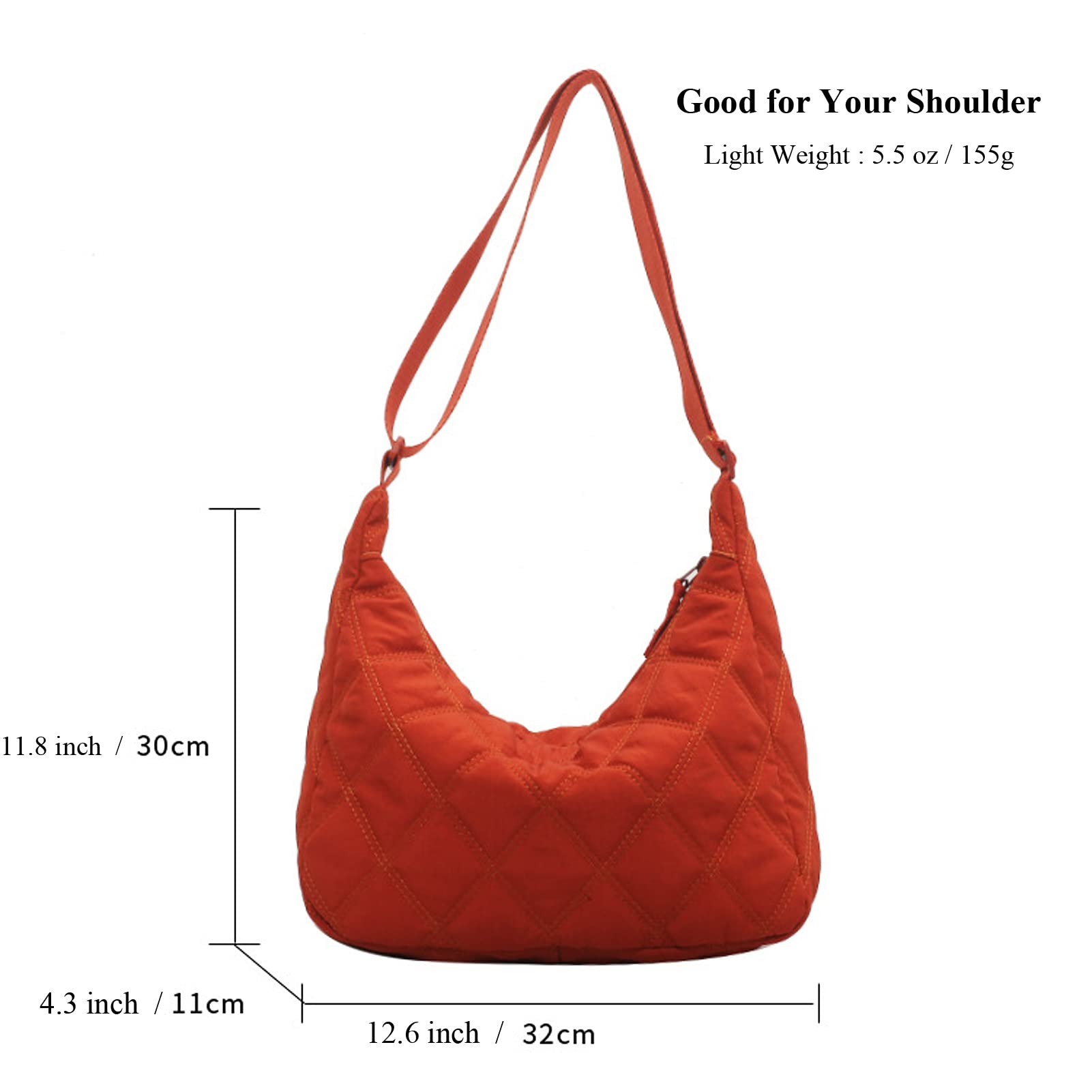 UERRUAM Women's Quilted Puffer Tote Bag - Waterproof Nylon Crossbody Shoulder Bag with Zipper | Perfect for Work, Travel & Daily Use