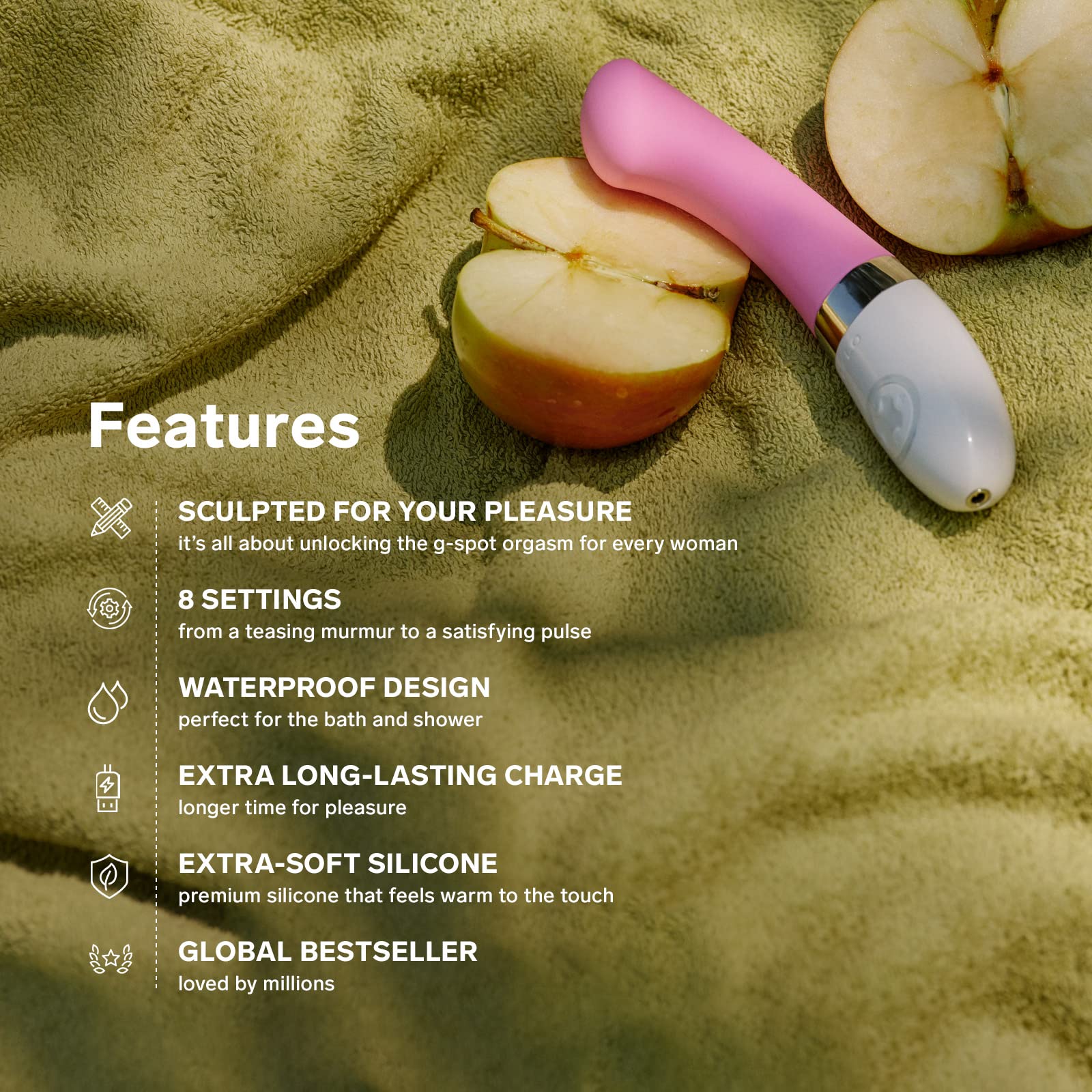 LELO GIGI 2 Powerful Personal Massager for Women - Curved & Ultra Quiet Rechargeable G-Spot Vibrator - Best Female Sex Toy for Intimate Pleasure & Stress Relief - Perfect for Solo Play & Couples Foreplay (Pink)