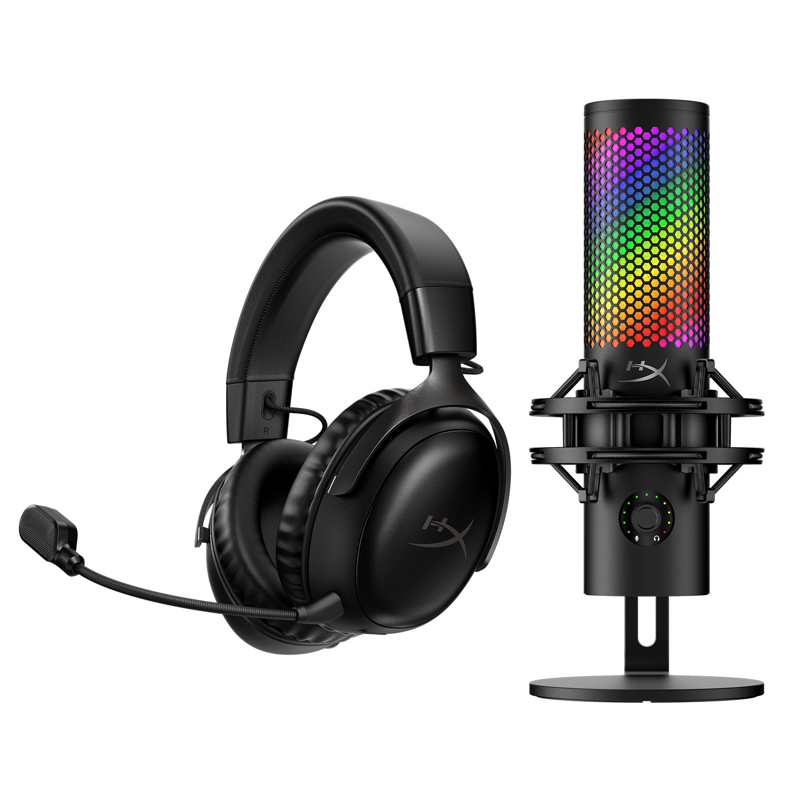 HyperX Cloud III Wireless Gaming Headset & QuadCast S USB Microphone Bundle - Perfect for PC, PS5, Xbox Series X Streaming & Esports