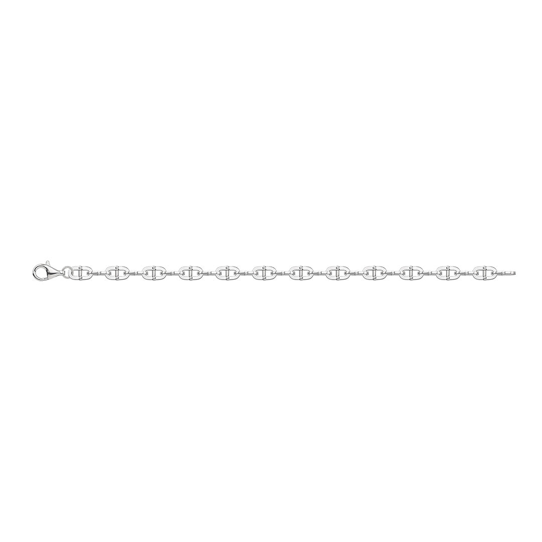 Men's Silver Oval Hinged Link Bracelet - Adjustable Stainless Steel Cuff for Formal & Casual Wear - Perfect for Weddings, Parties & Everyday Style