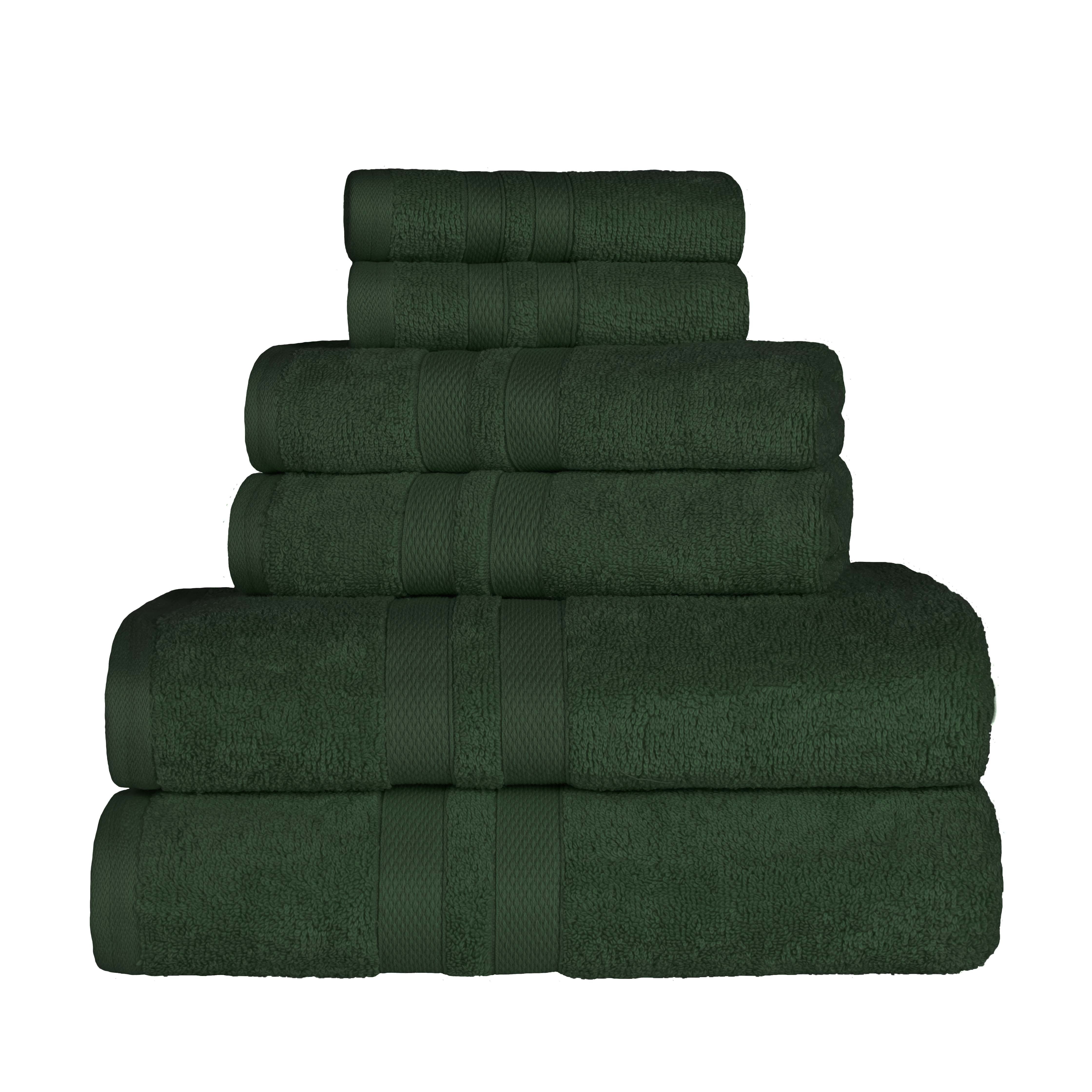 Ultra Soft Cotton Absorbent Bath Towel Set - 6 Piece Solid Color Collection for Spa, Gym & Luxury Home Use