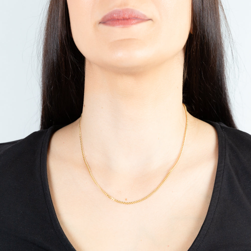 9ct Yellow Gold 60 Gauge Curb 45cm Chain Necklace for Women - Elegant Jewelry Gift for Birthday, Anniversary & Special Occasions