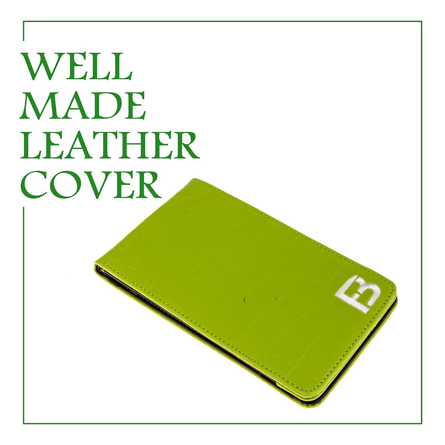 Premium Leather Golf Scorecard Holder & Yardage Book Cover - Golf Accessories with Free Pencil & Stat Tracker Sheet - Perfect for Golf Tournaments, Practice Rounds & Course Play