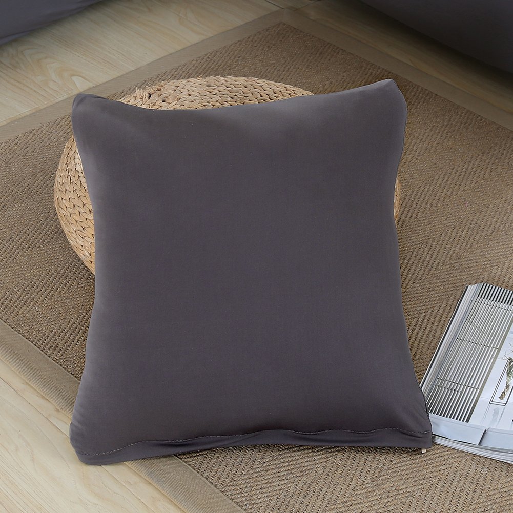 Stretchable 3-Seat L-Shaped Sectional Sofa Cover - Soft Washable Furniture Protector Slipcover for Corner Couches (Solid Grey) | Perfect for Living Room, Family Room & Home Theater Furniture Protection