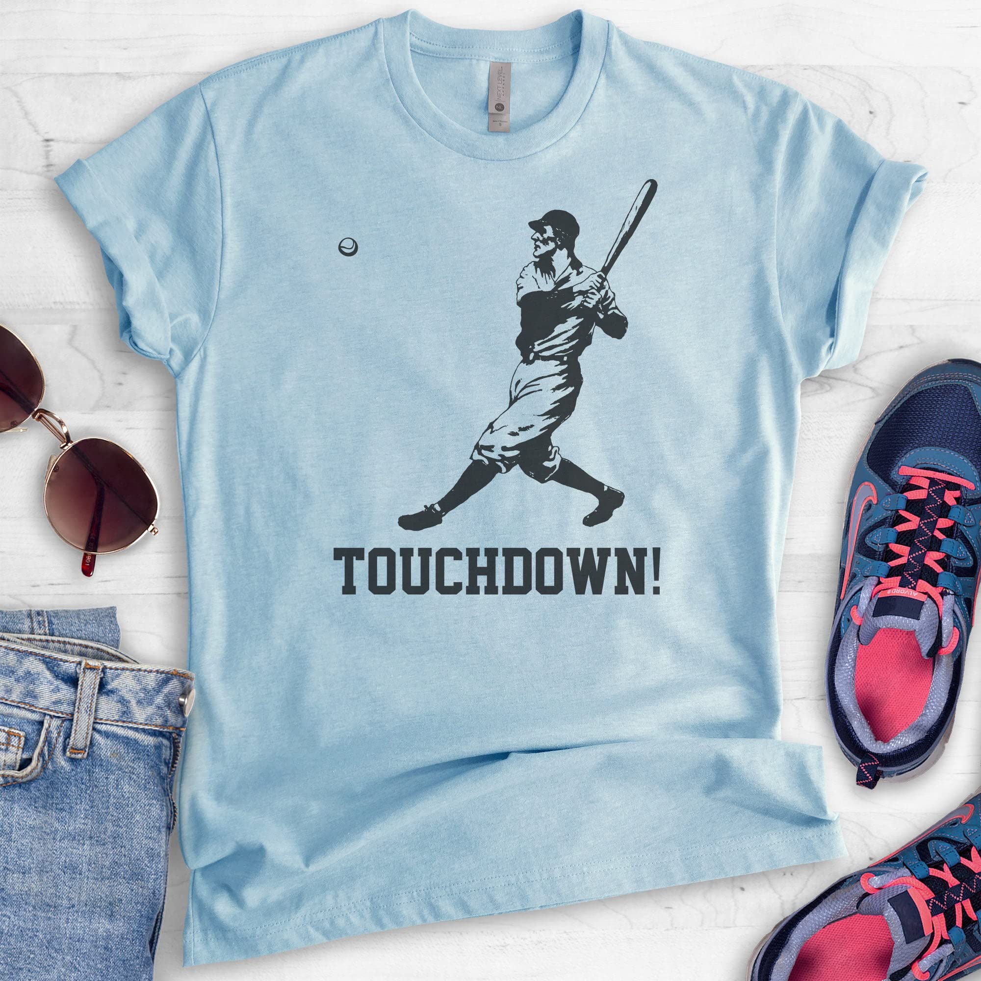 Funny Touchdown Shirt - Unisex Baseball & Football T-Shirt for Men & Women | Ironic Sports Fan Gift for Game Day & Tailgate Parties