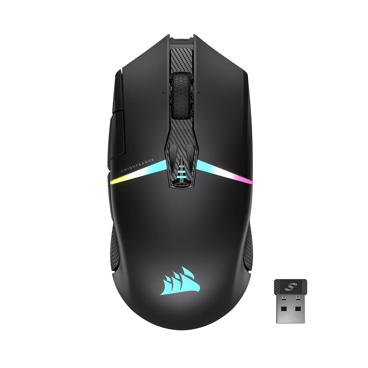 Corsair Nightsabre Wireless Gaming Mouse - RGB Backlit, Optical Sensor, Ergonomic Design for PC & Mac - Perfect for FPS, MOBA & Esports Gaming