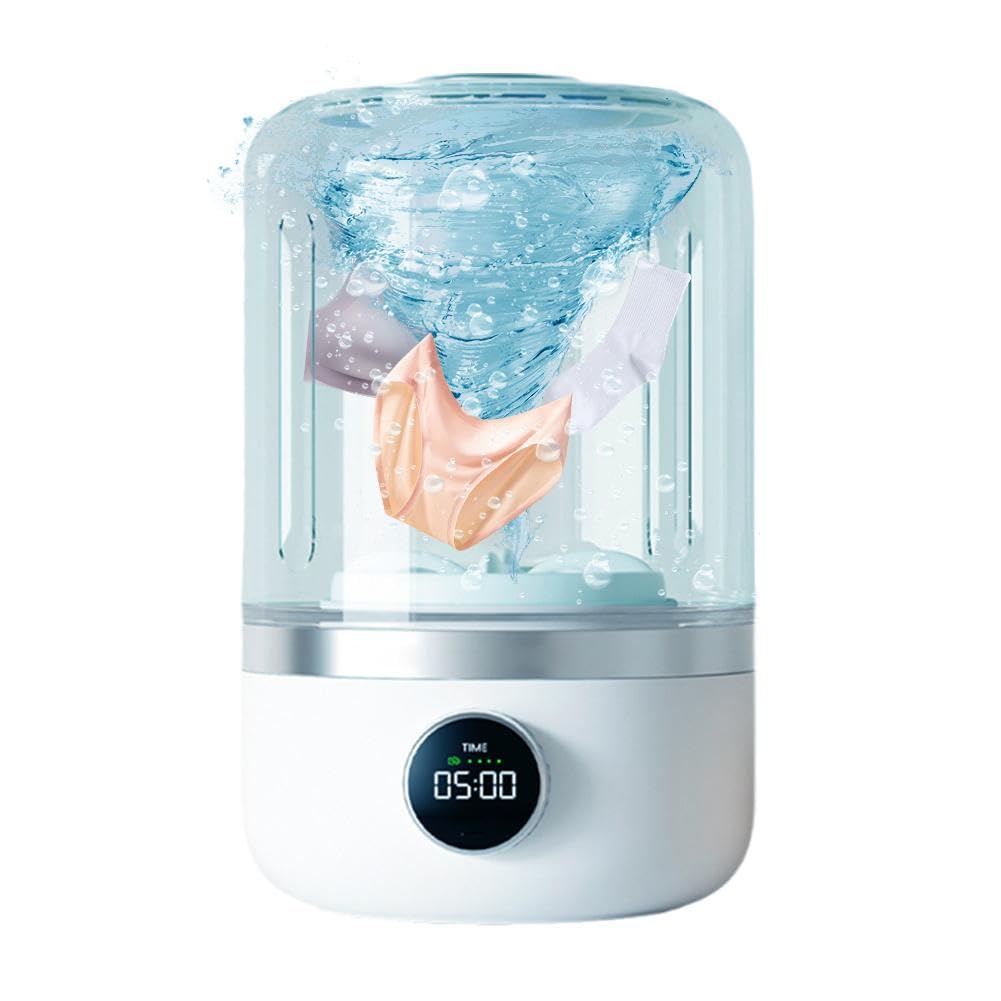 Portable Rechargeable Cordless Mini Washing Machine for Underwear & Delicates - Compact Travel Washer for Camping, Dorms & Small Spaces
