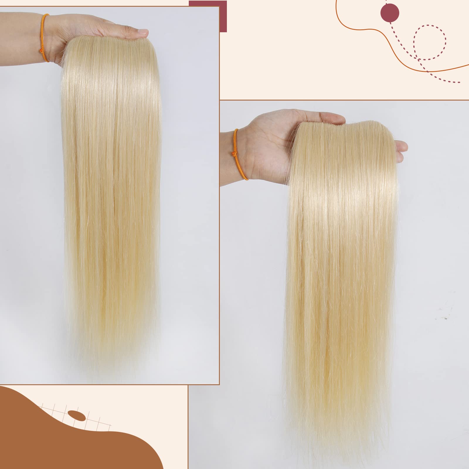 Tinashe Clip-In Ponytail Hair Extensions 18 Inch - 100% Remy Human Hair, #613 Blonde, Long Straight Wrap Around Ponytail for Women | Perfect for Parties, Weddings & Everyday Styling