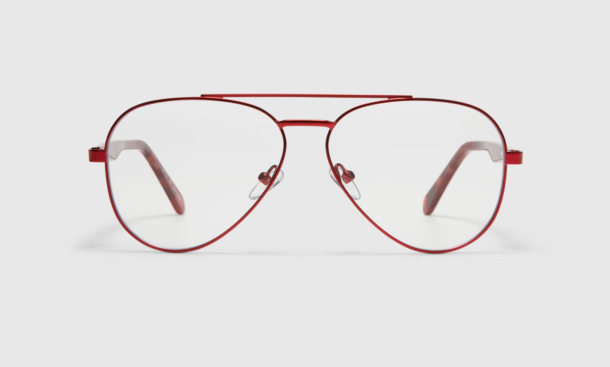 01 - Matte Red Metal with Red Tortoise Temples