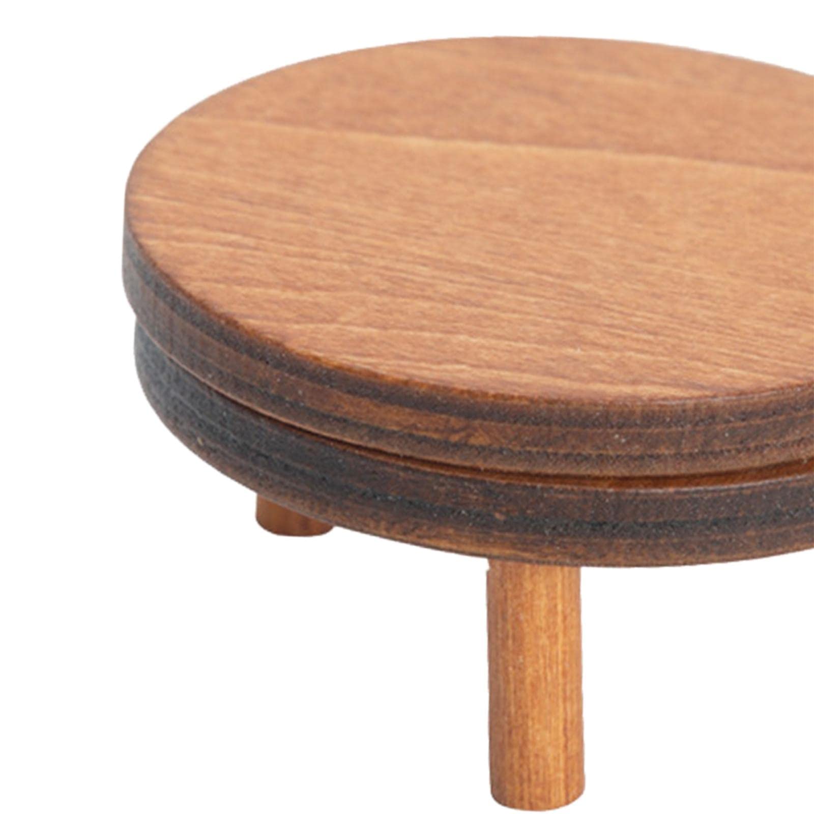 1/12 Scale Miniature Wooden Desk - Realistic Round Dollhouse Furniture for DIY Crafts, Home Decor & Collectibles - Perfect for Dollhouse Miniatures, Model Displays & Gift Ideas
