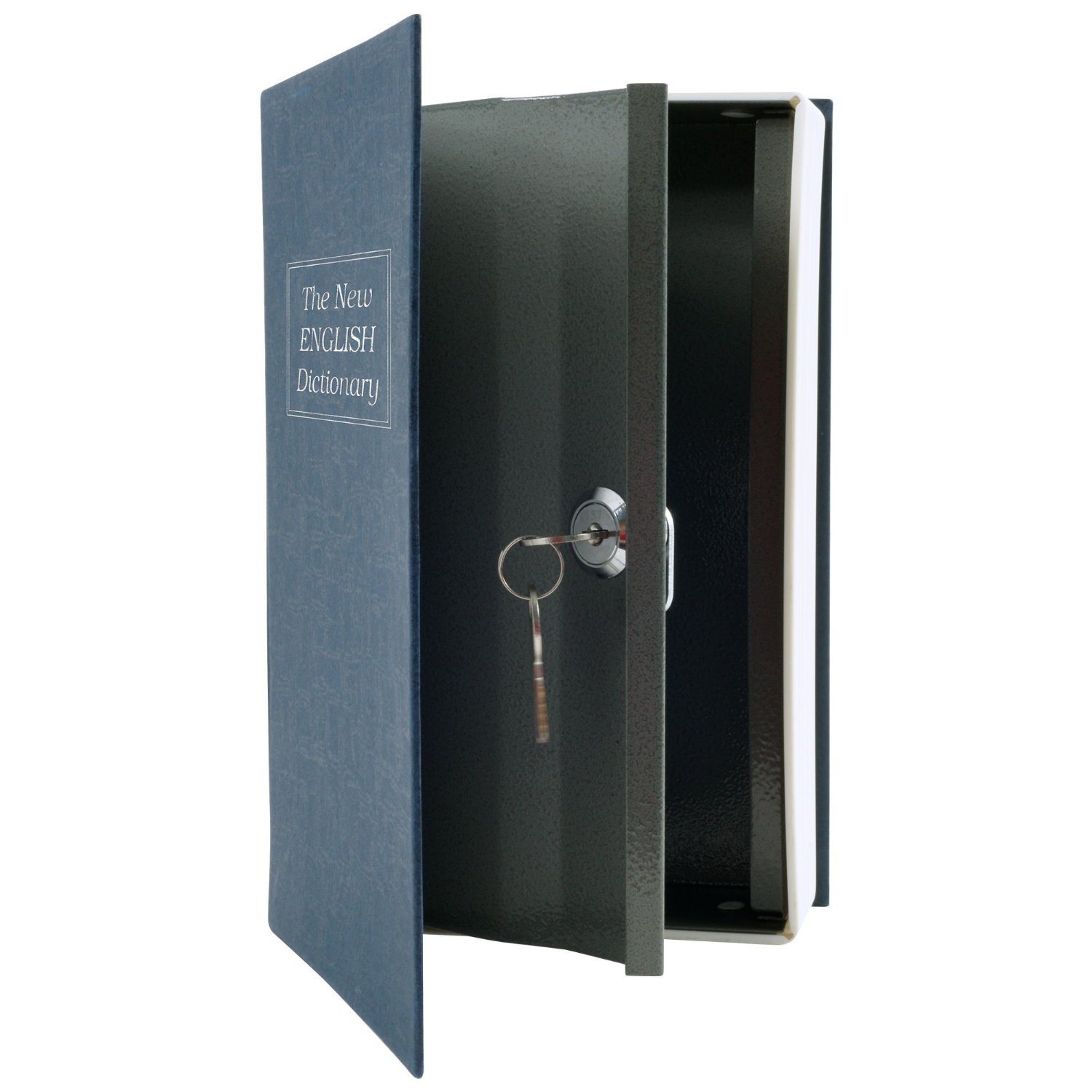 BookSafe Home Dictionary Diversion Book Safe with Key Lock - Metal Security Box for Valuables (Blue, Medium) | Perfect for Home, Office & Travel Security