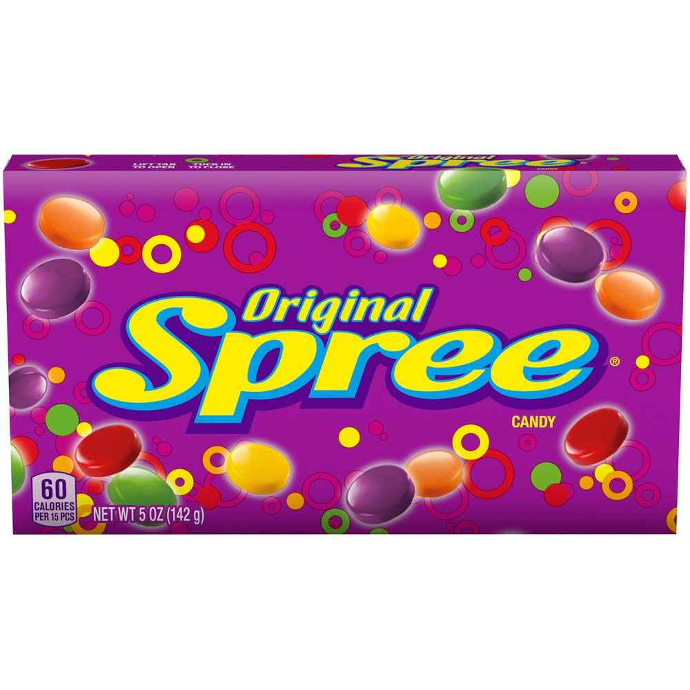 Original Spree Candy Theater Box - 5 Ounce (Pack of 1) | Sweet & Sour Chewy Candy for Movies, Parties & Snacking