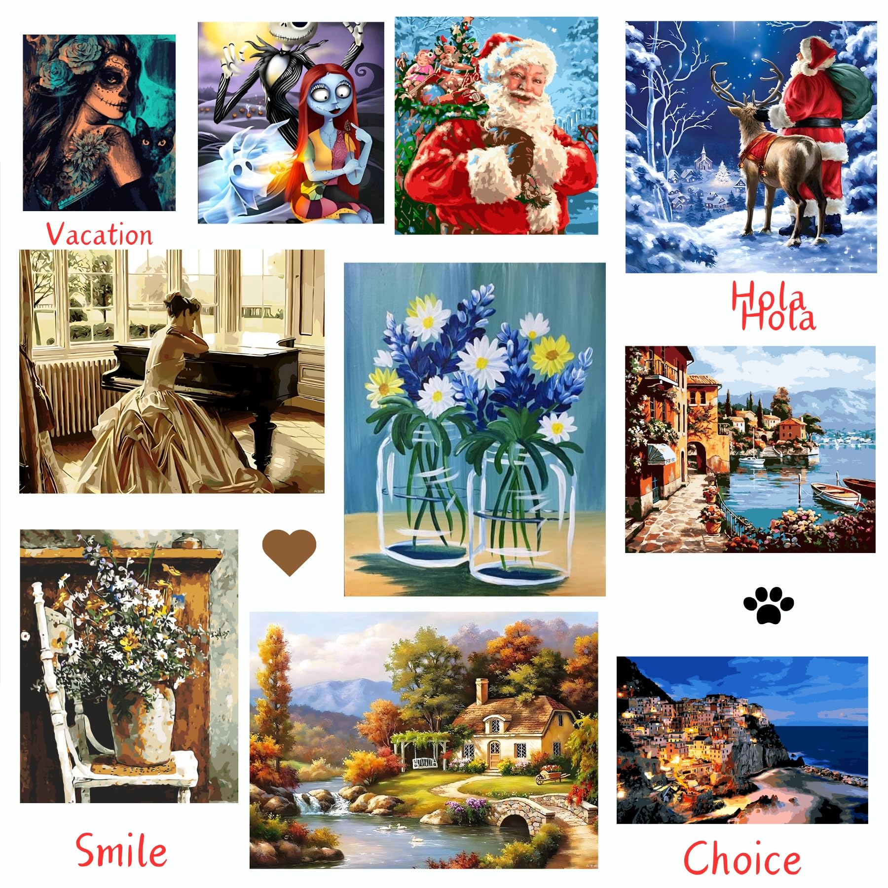 Santa on Snowy Night Paint by Numbers Kit for Adults - DIY Christmas Canvas Art, Holiday Home Decor & Indoor Wall Decoration | Perfect Gift for Christmas, Relaxing Art Therapy & Festive Seasonal Decor
