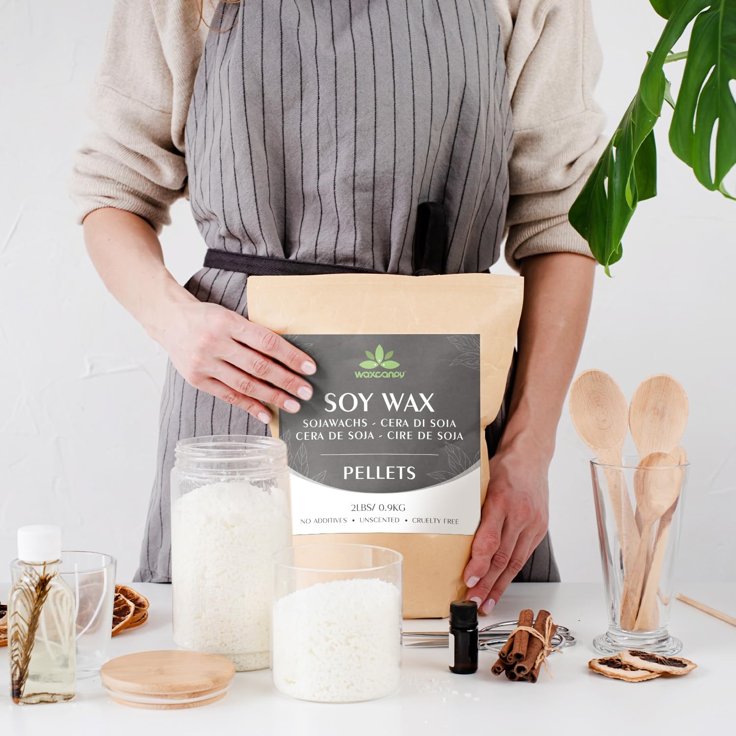 Organic Soy Wax for Candle Making - 100% Natural, Pure & Additive-Free Farm-Grown Soy Wax (10lb) - Perfect for DIY Candles, Wax Melts & Aromatherapy at Home