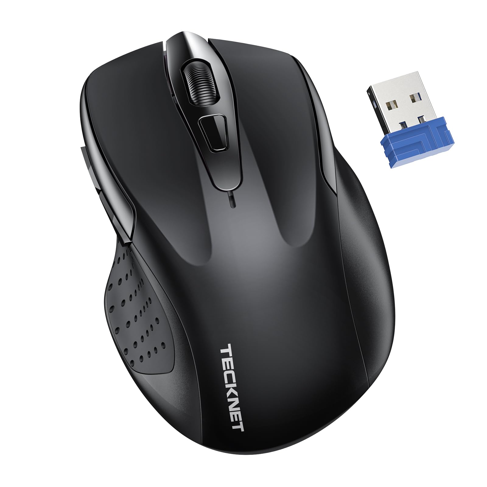 TECKNET 2.4G Ergonomic Wireless Mouse - 6 Buttons, 2600 DPI, 5 Adjustable Levels, 24 Months Battery Life, Ideal for Laptop, PC, Chromebook, Notebook, Home & Office Use