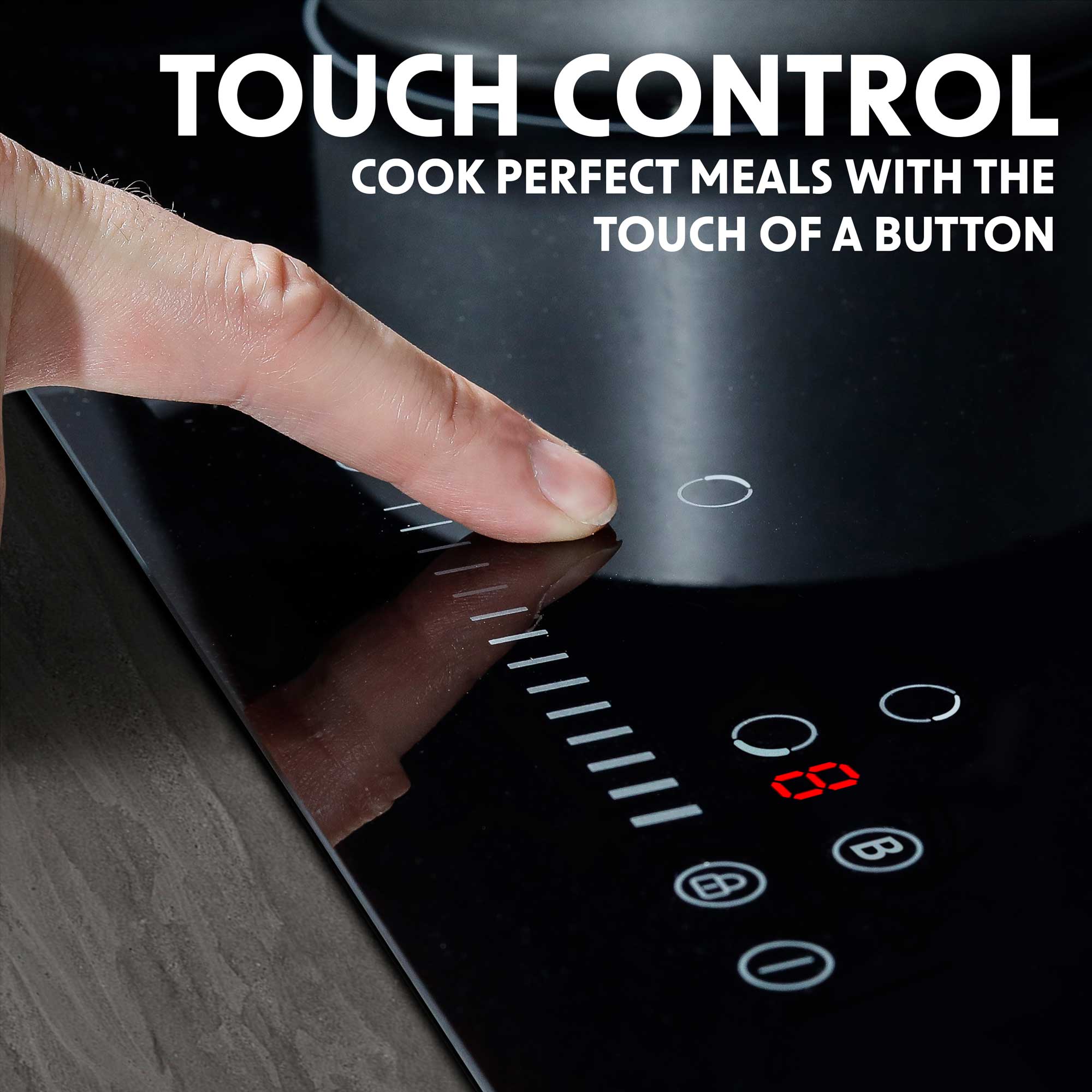 Baridi 77cm Induction Cooktop with 4 Cooking Zones, 7200W Power, Boost Function & 9 Settings - Touch Control for Fast & Efficient Cooking - Perfect for Home Kitchens & Restaurants
