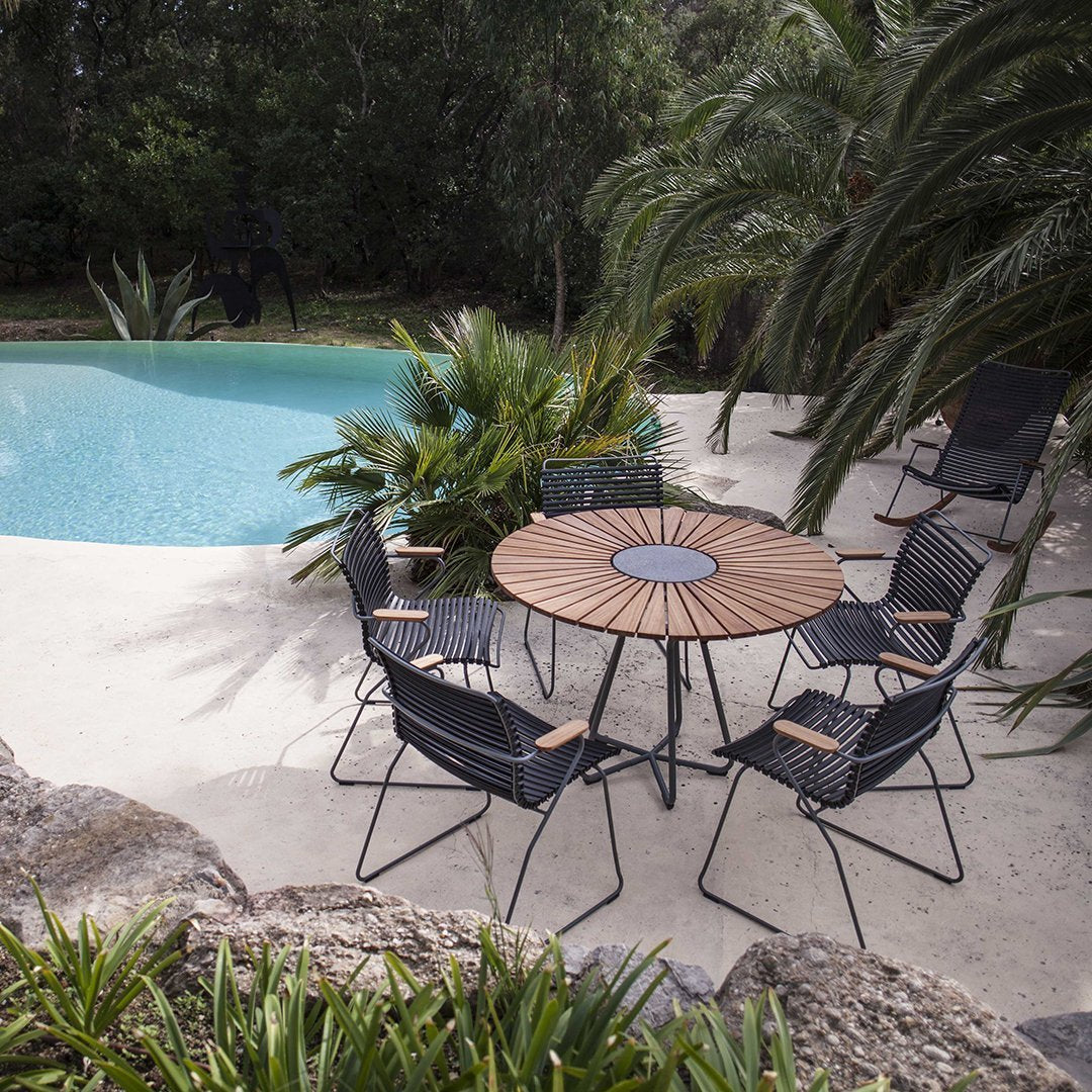 Click Outdoor Dining Chair with Armrests - Patio, Garden, Poolside & Deck Furniture - Weather-Resistant & Comfortable Seating for Outdoor Entertaining