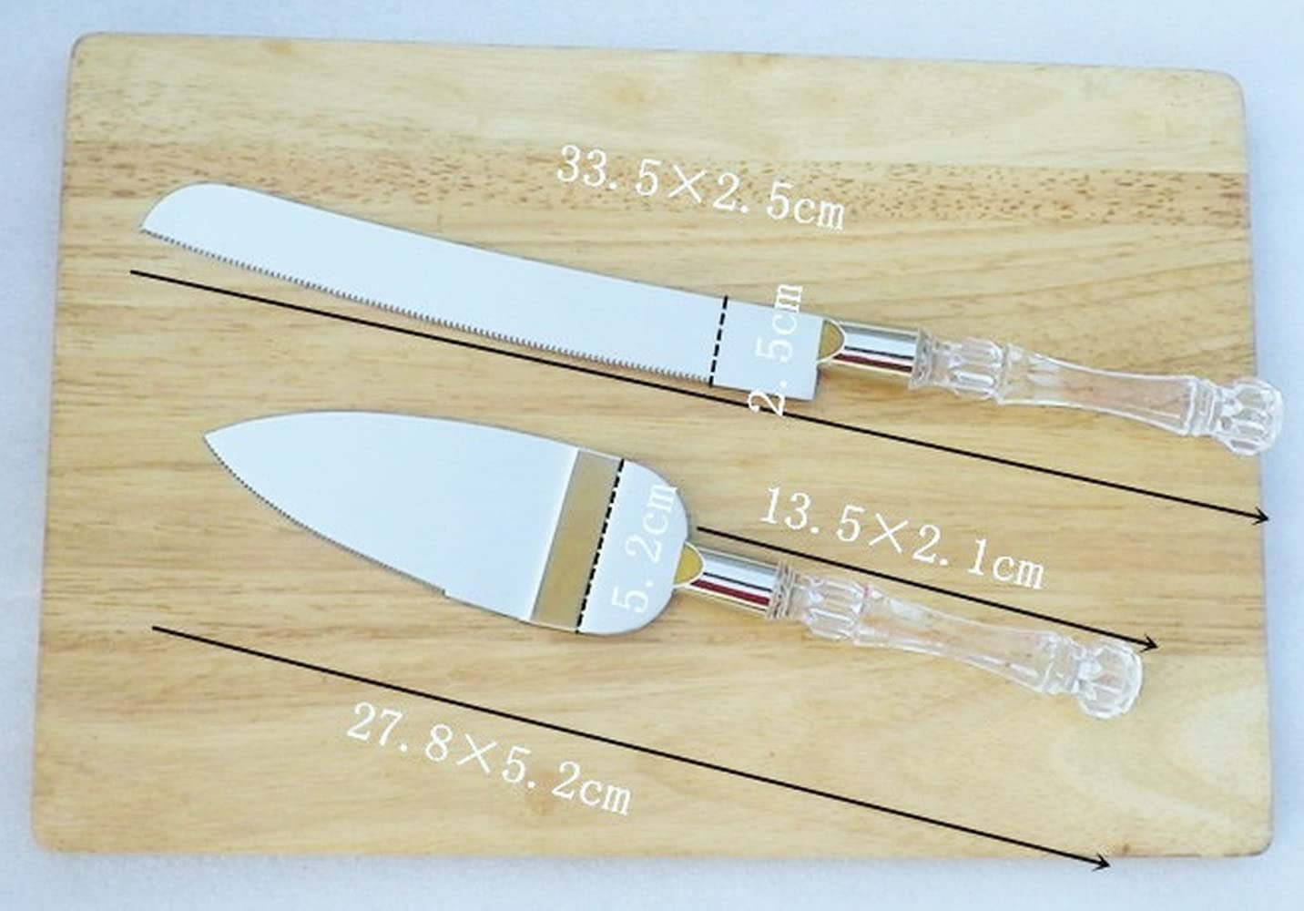Premium Stainless Steel Wedding Cake Knife & Server Set - Elegant Cake Cutting Tool for Wedding Ceremonies, Anniversary Celebrations & Special Events - Comes in White Gift Box