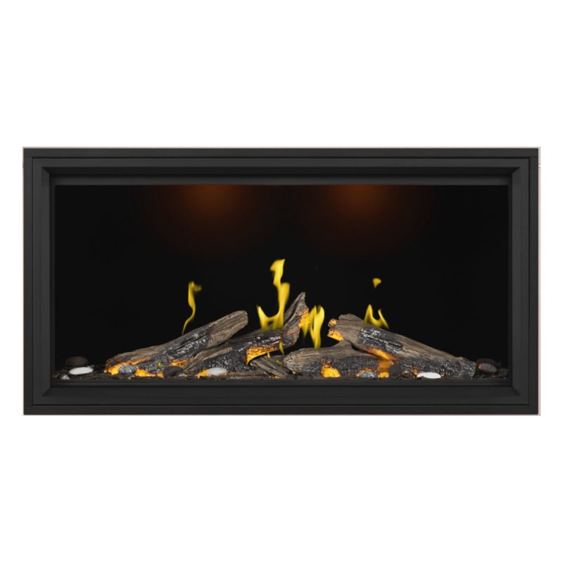 Napoleon 50-Inch Direct Vent Linear Gas Fireplace with Luminous Logs - Modern Tall Vector Design for Living Room, Bedroom, or Office Heating