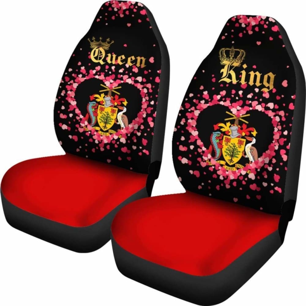 Premium Barbados Car Seat Cover Set for Couples - King/Queen Size (2-Piece) - Waterproof & Non-Slip - Perfect for Road Trips, Date Nights & Protecting Leather Seats