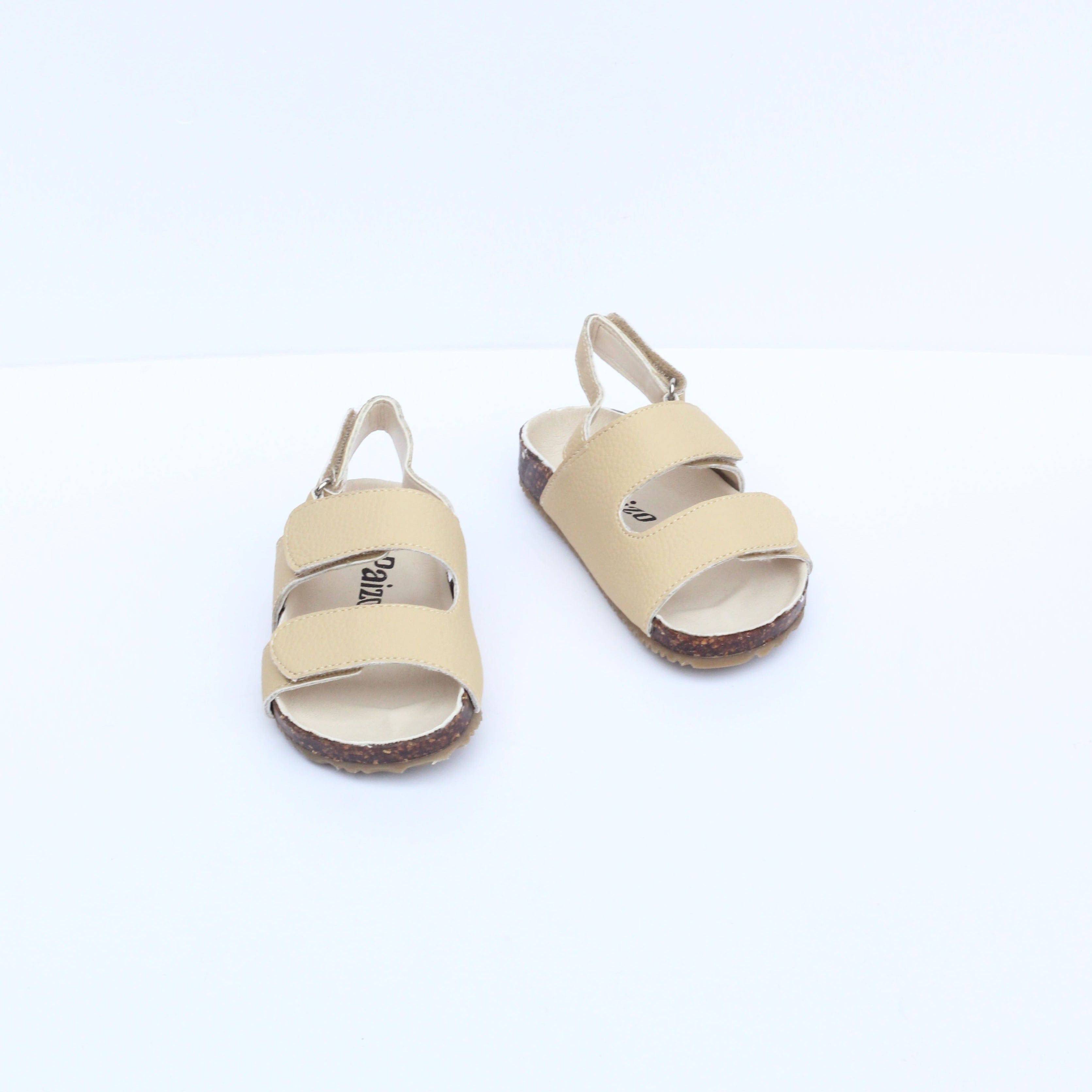 Agapi Vegan Leather Kids Strappy Sandals for Girls & Boys - Comfortable Beige Summer Shoes | Perfect for Beach, Pool & Outdoor Play