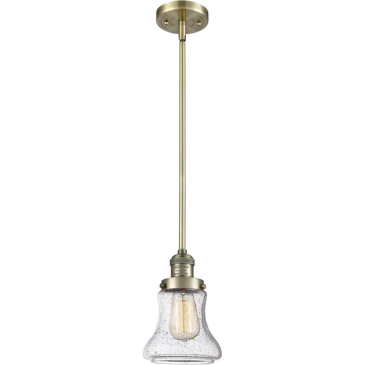 Innovations 201S-AB-G194-LED Mini Pendant Light Fixture in Antique Brass Finish - Perfect for Kitchen Island, Dining Room, or Bedroom Lighting