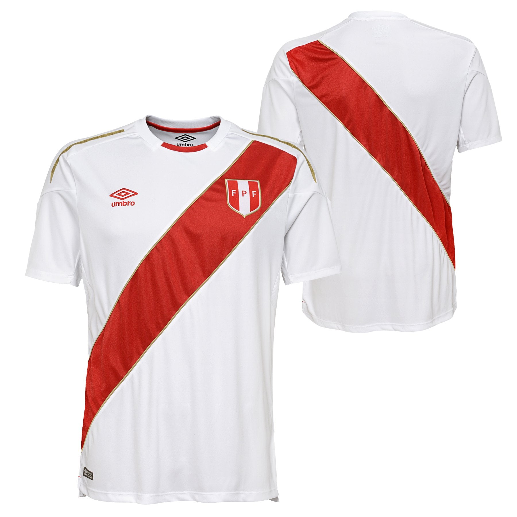 UMBRO Peru 2018 Home Short Sleeve Soccer Jersey - Authentic Football Shirt for Fans & Players - Perfect for Match Day, Training & Casual Wear
