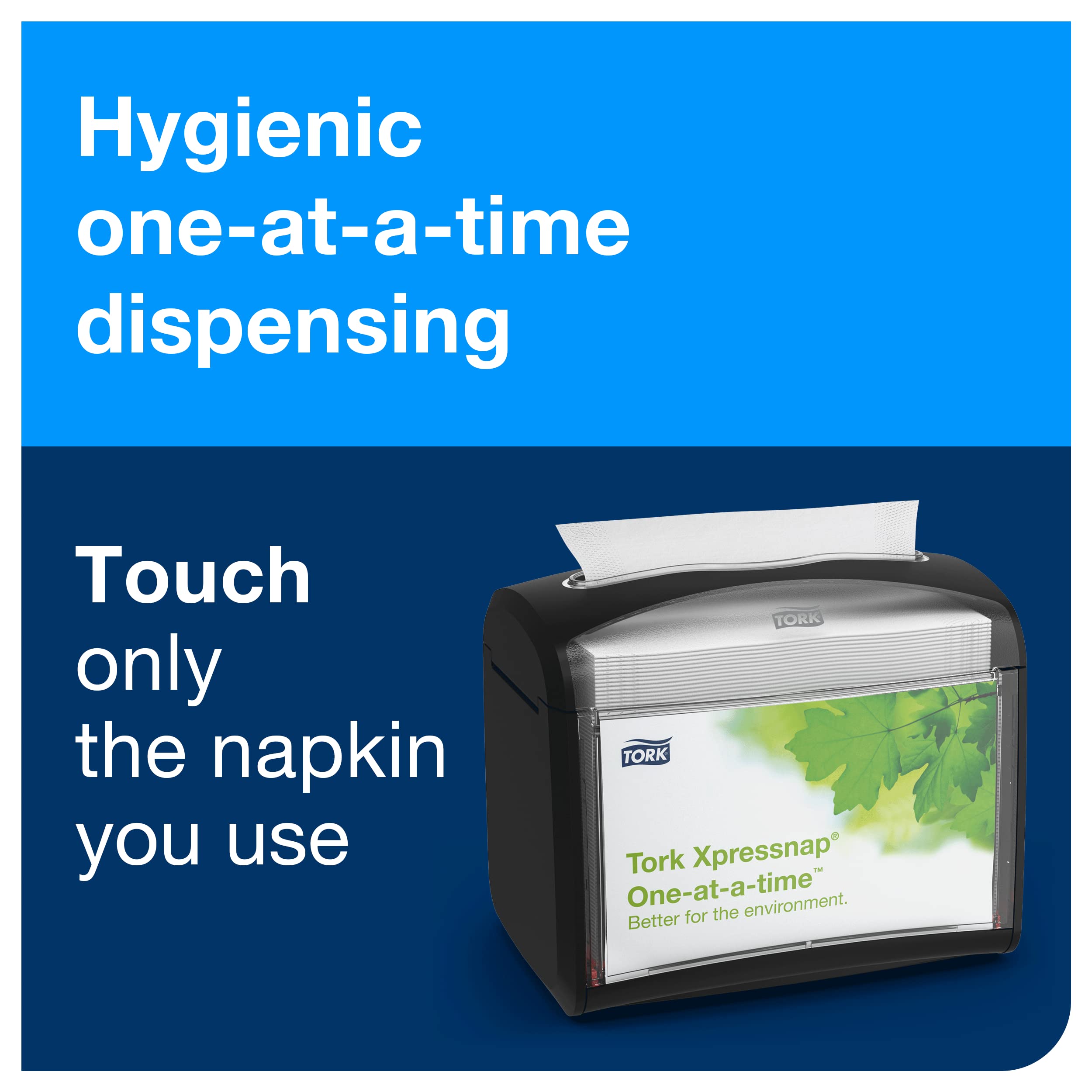 Tork Xpressnap Eco-Friendly Recycled 1-Ply Napkins, 8.5