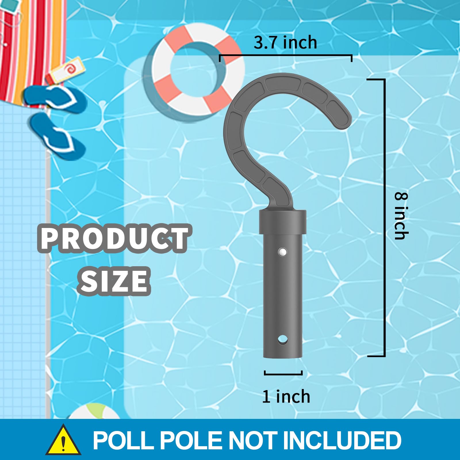 Robotic Pool Cleaner Hook for Cordless & Above Ground - Gray | Pool Vacuum Accessory