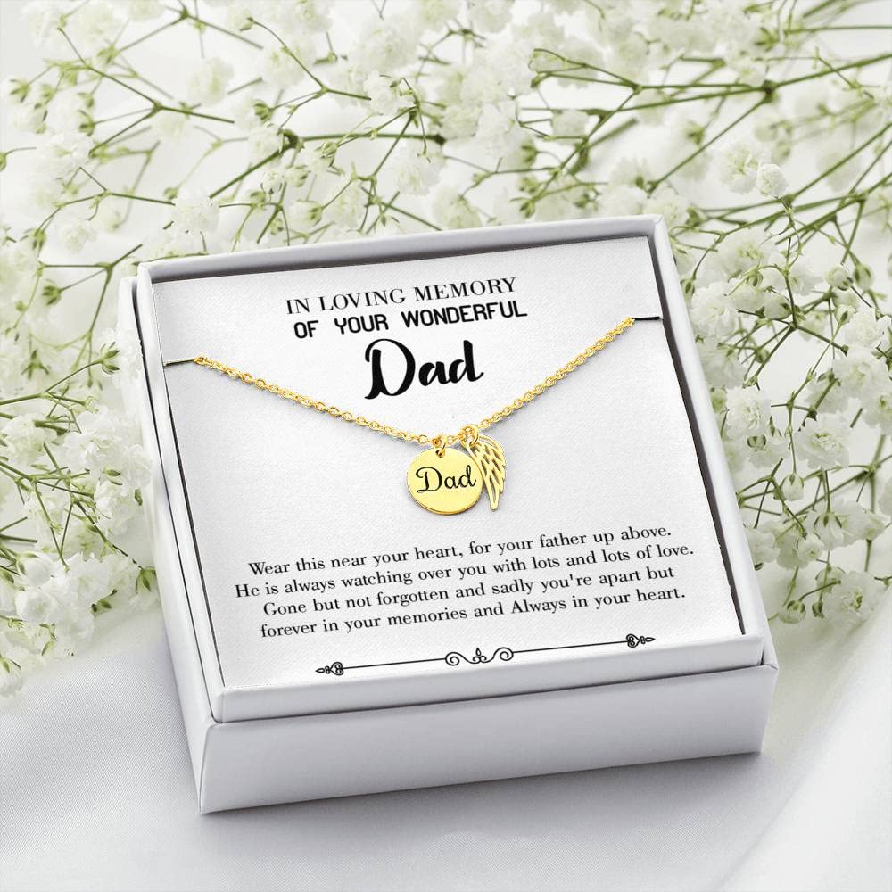 Sympathy Memorial Necklace for Loss of Father - Thoughtful Bereavement Gift for Grieving Daughter or Son - Perfect for Remembrance Ceremonies & Healing Moments