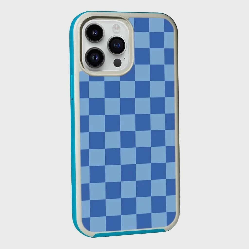 MagSafe iPhone 13 Pro Case - Blue Checkerboard Design | Slim Protective Cover with Magnetic Alignment | Perfect for Work, Travel & Everyday Use