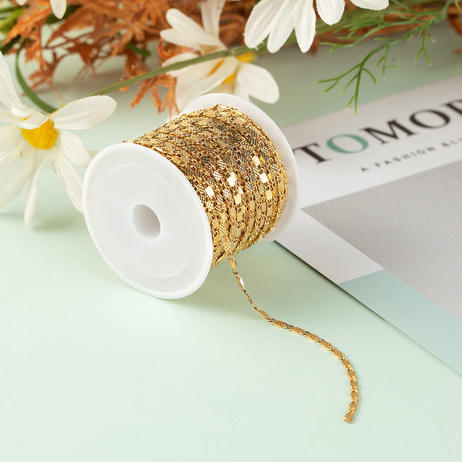 Bulk Jewelry Chains on Spool - Premium Handmade Chain Supplies & Findings for Necklaces, Bracelets & DIY Jewelry Crafting