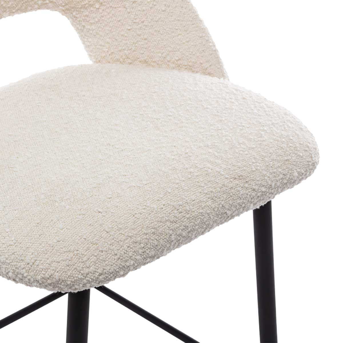 Belmont Boucle Bar Stool - Modern Upholstered Counter Height Stool with Swivel Base for Kitchen Island, Breakfast Nook & Home Bar - Comfortable & Stylish Seating for Dining & Entertaining