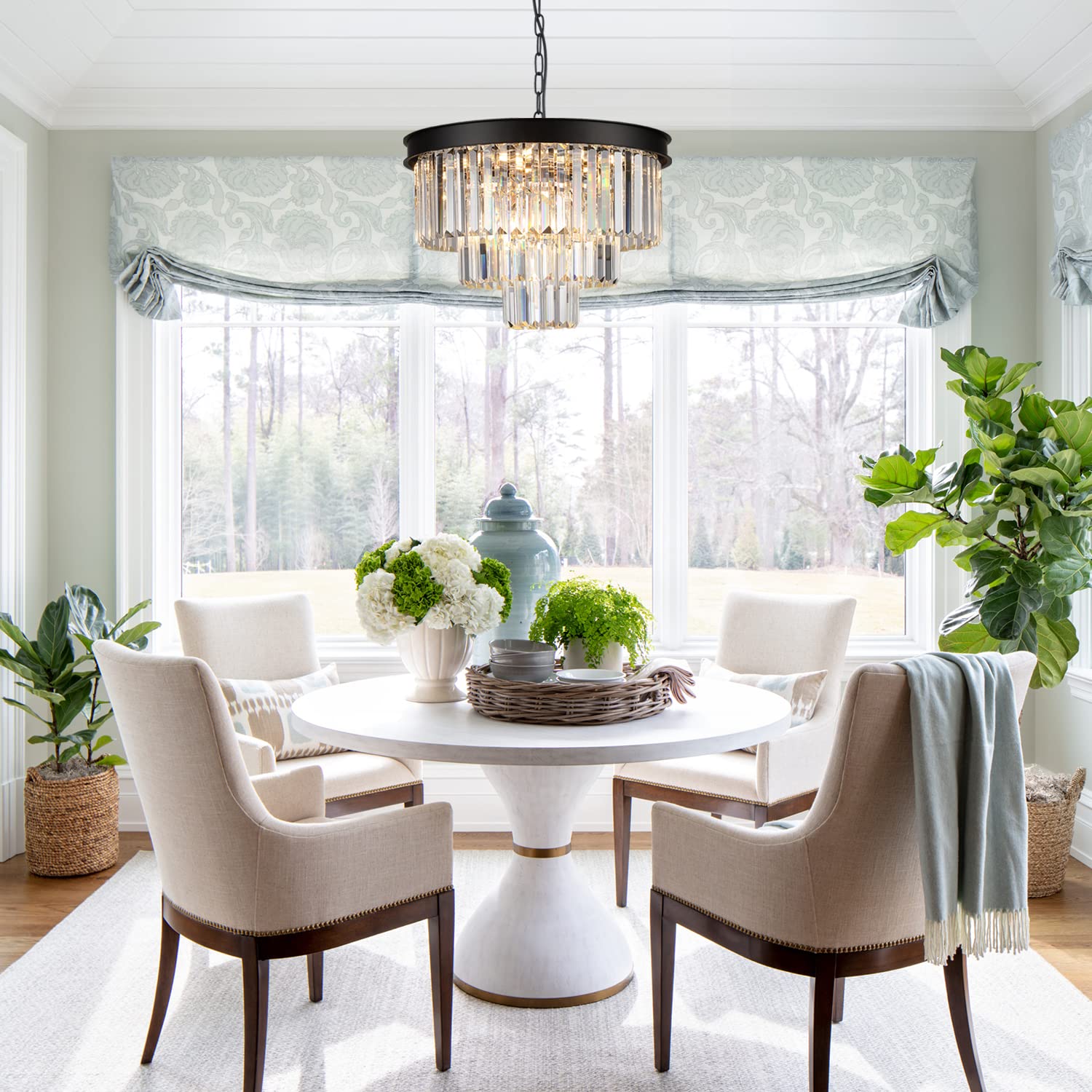 Modern Black Crystal Chandelier - 20