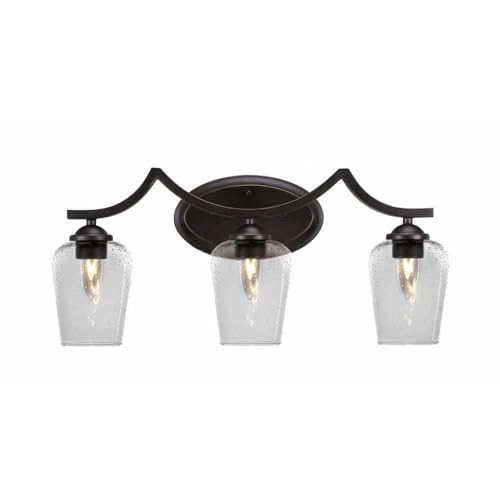 Zilo 3-Light Bathroom Vanity Light Fixture in Dark Granite - Modern LED Wall Sconce for Bathroom Mirror Lighting (553-DG-210) - Perfect for Home, Hotel, Spa & Salon Décor