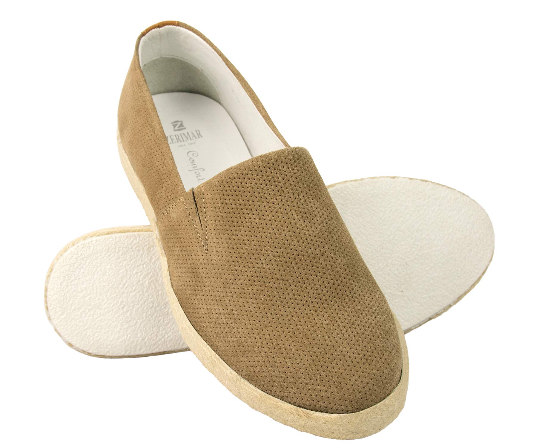 Premium Men's Leather Espadrilles Slip-On Shoes - Handmade Alpargata Moccasins for Casual Wear | Comfortable Summer & Beach Shoes for Men | Perfect for Outdoor Activities, Vacations and Daily Walking