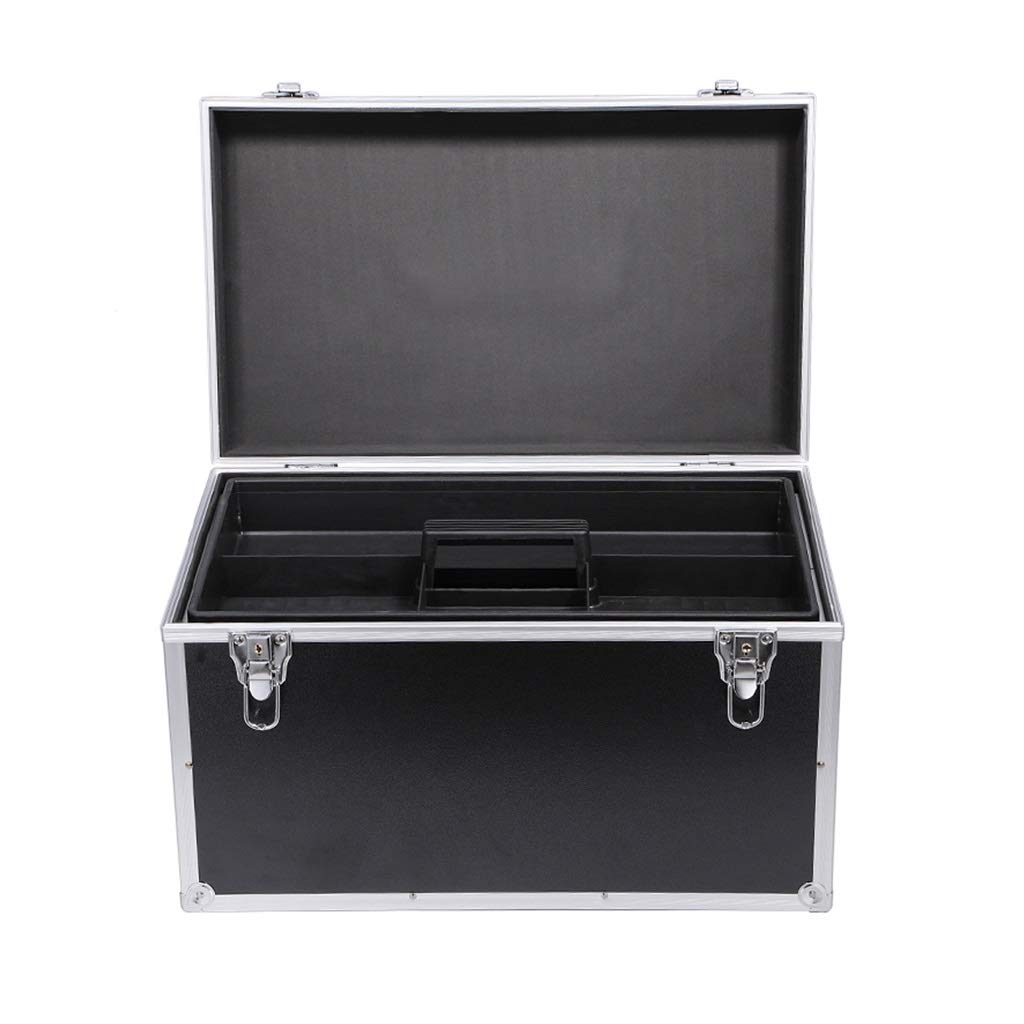 Heavy Duty Combination Lock Box - Secure Travel Document Organizer for Passports, Cash & Valuables | Portable Aluminum File Storage Case for Home, Office & Travel | Black Large Size