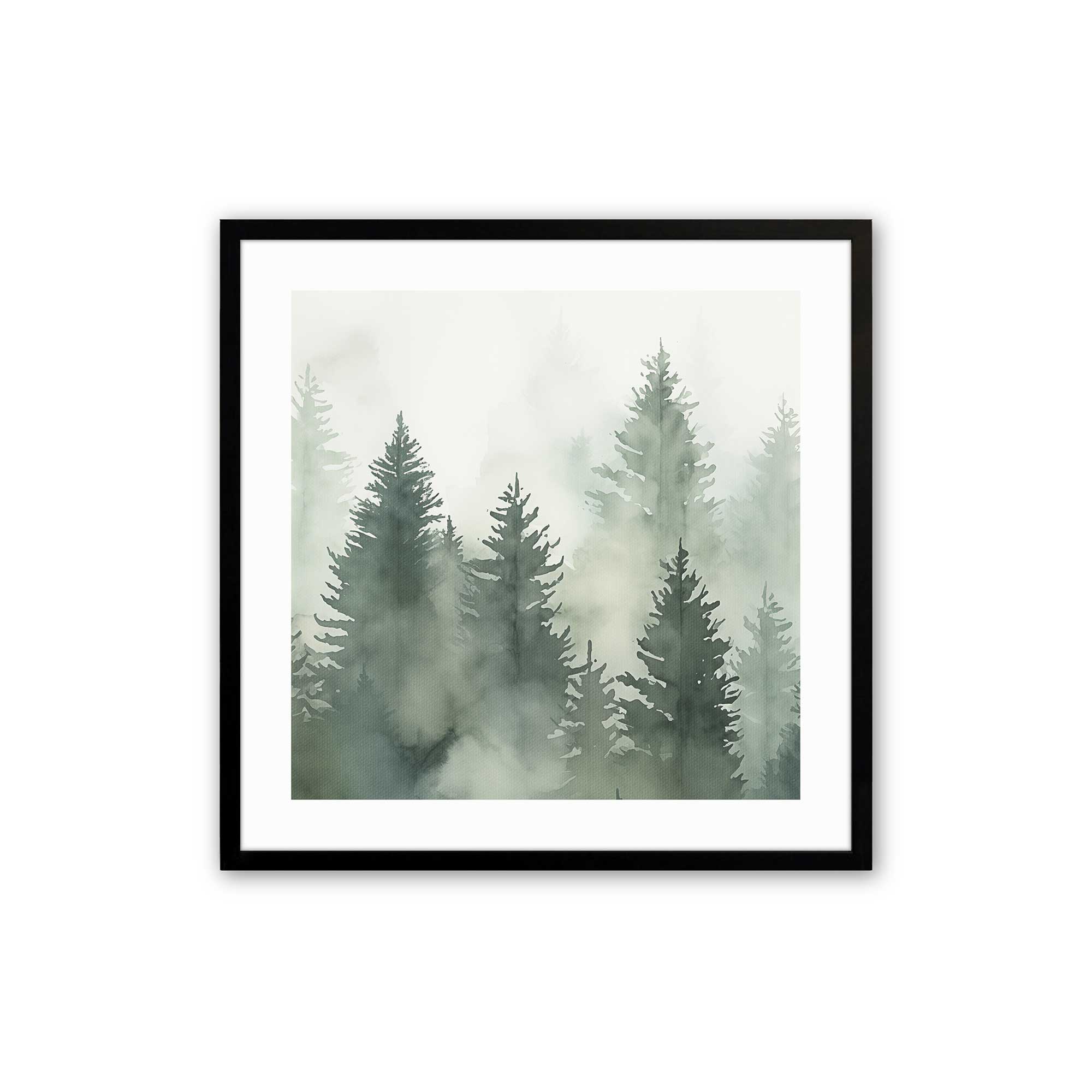 Green Haze Woodland Wall Art - Set of 3 Framed Nature Prints for Living Room, Bedroom & Office Decor | Forest Landscape Paintings | Ready to Hang Home Decoration