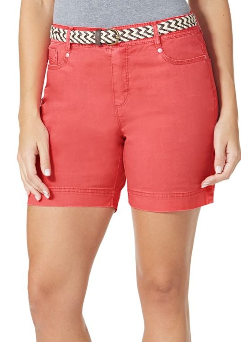 Bandolino Women's Amalia Belted Twill Shorts - High Waist Casual Summer Shorts for Women | Perfect for Beach, Vacation & Everyday Wear