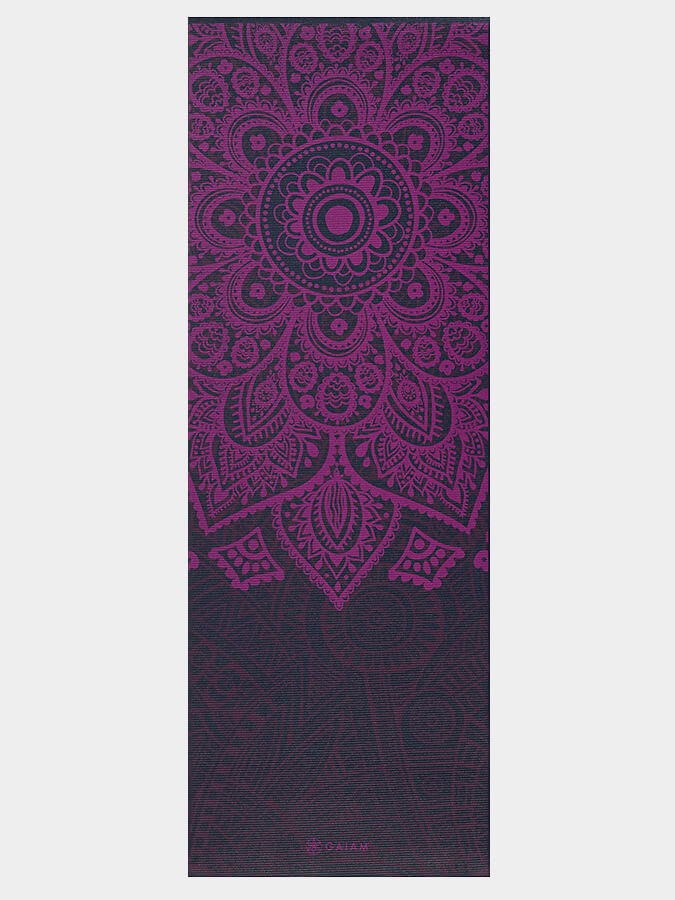 Gaiam Plum Sundial Yoga Mat 6mm - Non-Slip Eco-Friendly Exercise Mat for Yoga, Pilates & Home Workouts - Perfect for Studios, Gyms & Outdoor Use