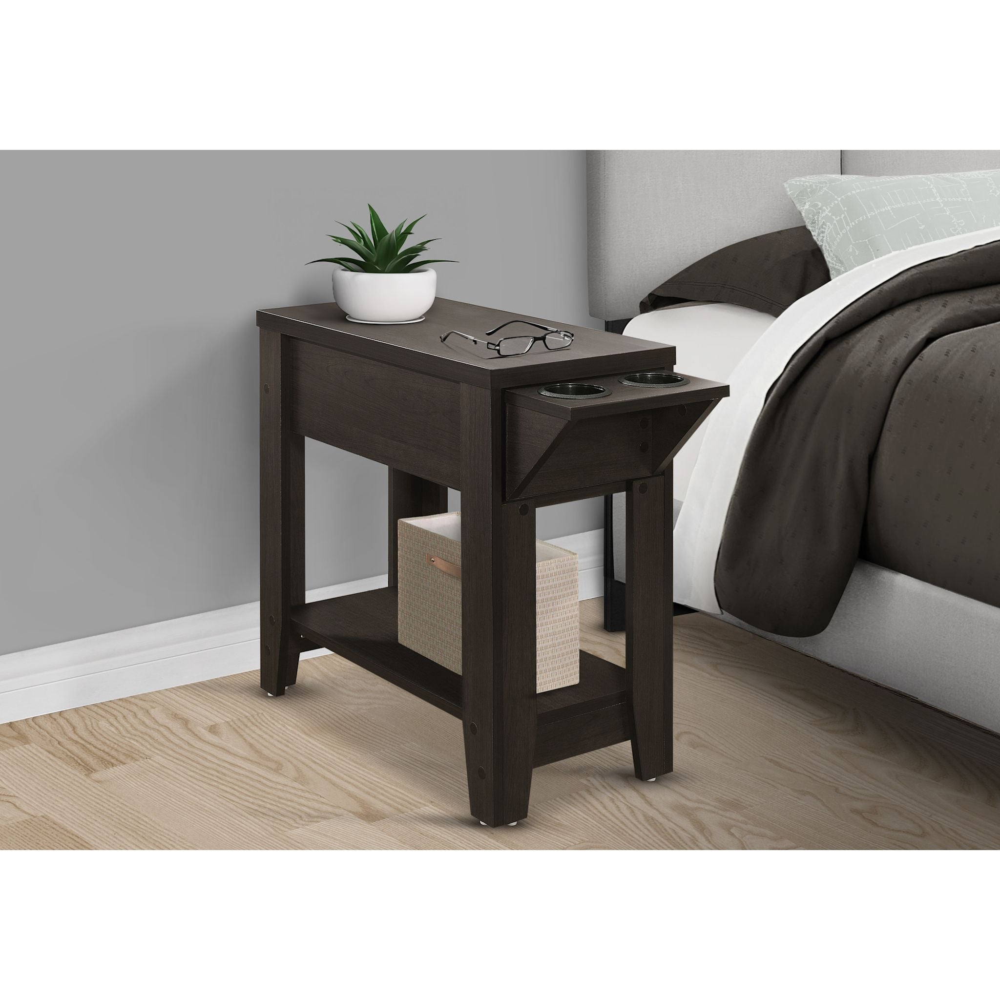 Alexander Accent Table - Modern Side Table for Living Room, Bedroom & Office - Wooden End Table with Storage Shelf - Perfect for Home Decor & Small Spaces