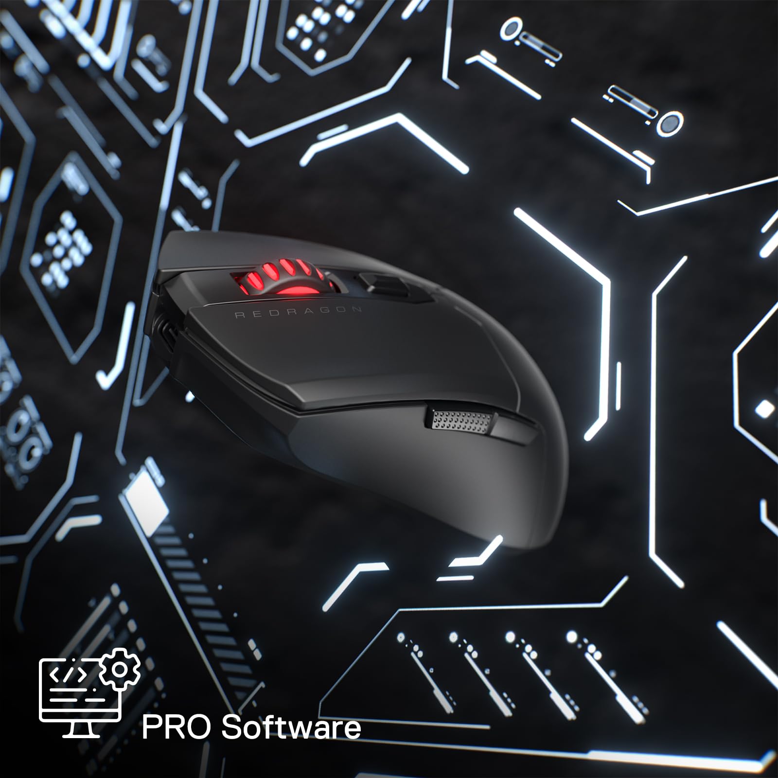 Redragon M995 Pro Wireless Gaming Mouse - 26000 DPI Wired/Wireless Mouse with Bluetooth & 2.4G Connectivity, 6 Programmable Buttons, 51g Ultra Lightweight Design for PC, Mac, Laptop - Perfect for FPS, MOBA, and Esports Gaming (Black)